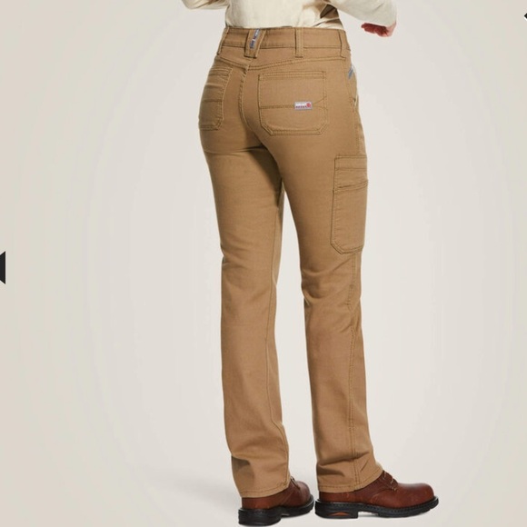 Ariat Flame Resistant Stretch Duralite Canvas Stackable Straight Leg Work Pants - Picture 2 of 16